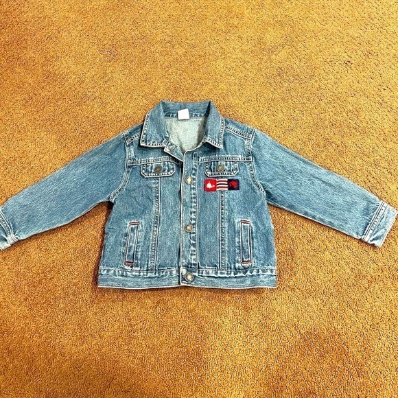 Carter’s Vintage Denim Jean Jacket Size 24 Months with Whale Tail - Picture 1 of 4